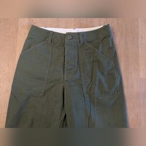 TOPO DESIGNS womens organic cotton twill FIELD PANTS sz 2 olive green hiking